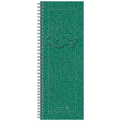 BRUNNEN Vormerkbuch mit Spirale  Mod. 782 2027 | 108×297 mm grün 1 Seite = 1 Woche
