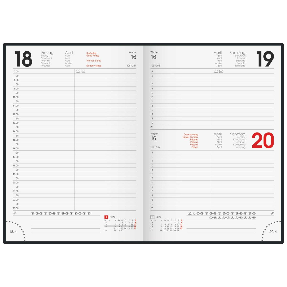 BRUNNEN Buchkalender Mod. 795 2027 A5 salbei 352 Seiten | 1 Tag = 1 Seite