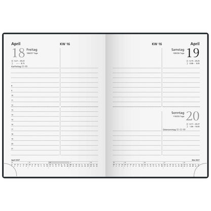 GLOCKEN Taschenkalender 2027 A6 schwarz 336 Seiten | 1 Tag = 1 Seite