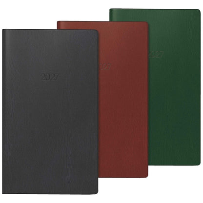 GLOCKEN Faltkalender 2027 9x15cm 2 Seiten = 1 Monat farbig sortiert