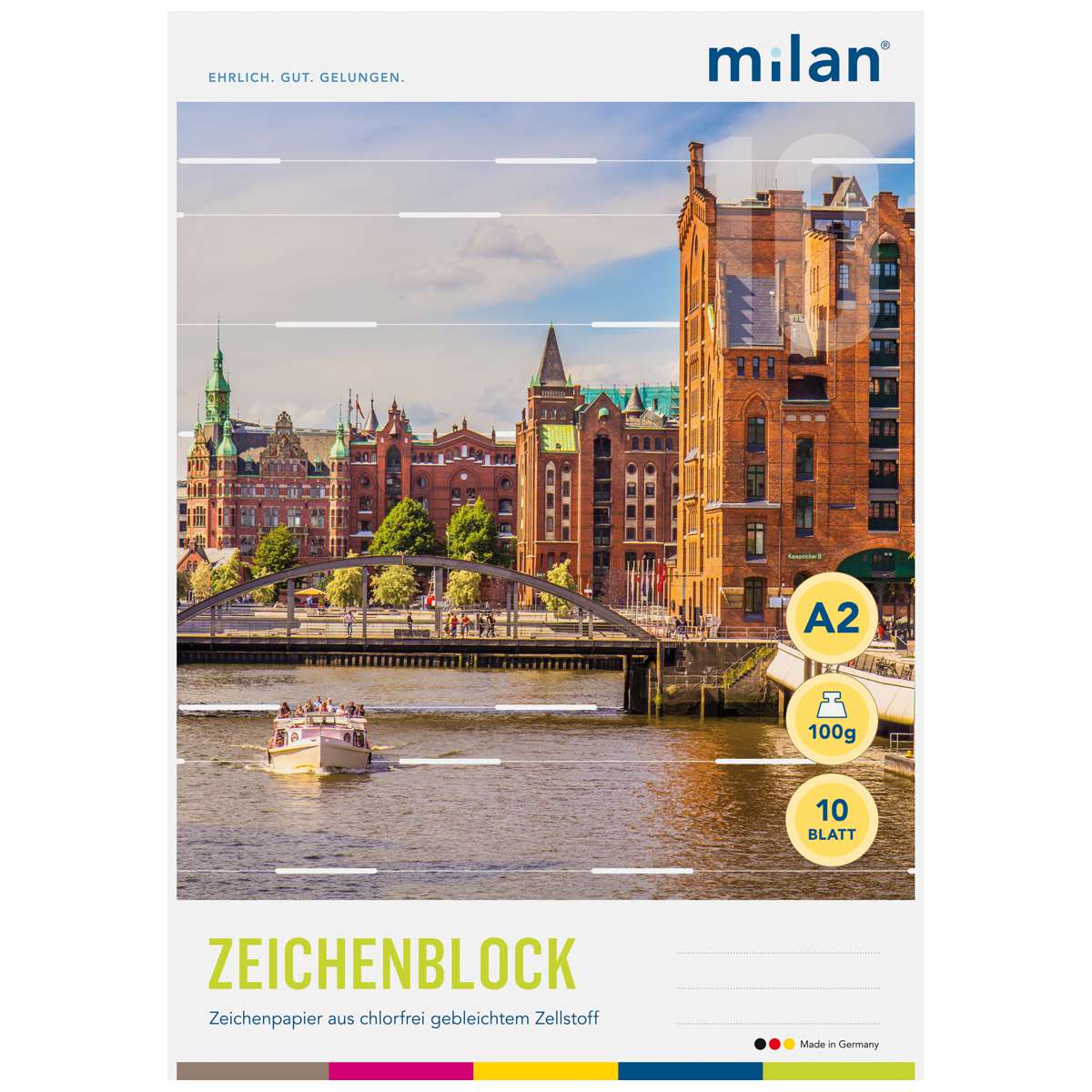 MILAN Zeichenblock 562/10 A2 10 Blatt 2seitig perforiert 100g