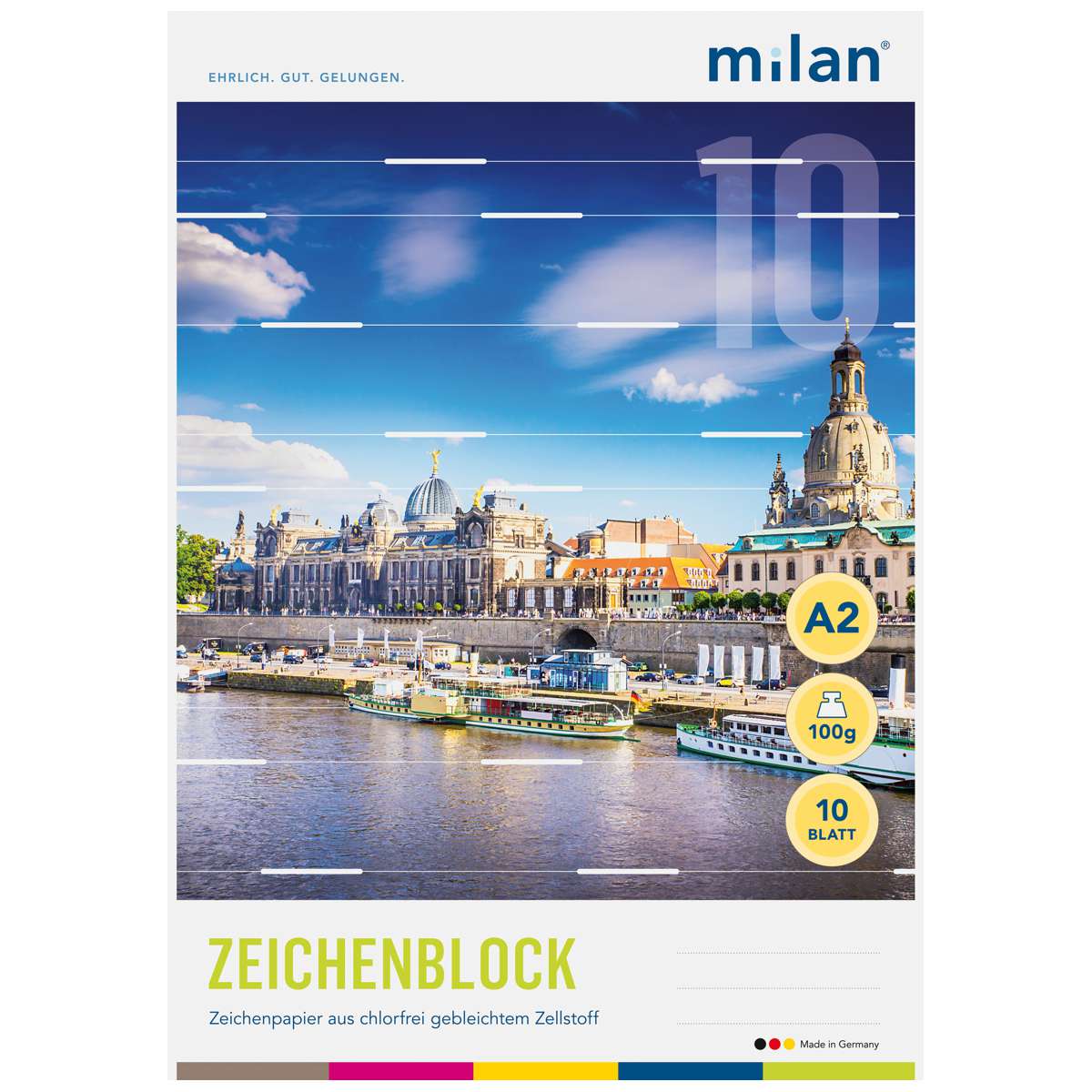 MILAN Zeichenblock 562/10 A2 10 Blatt 2seitig perforiert 100g