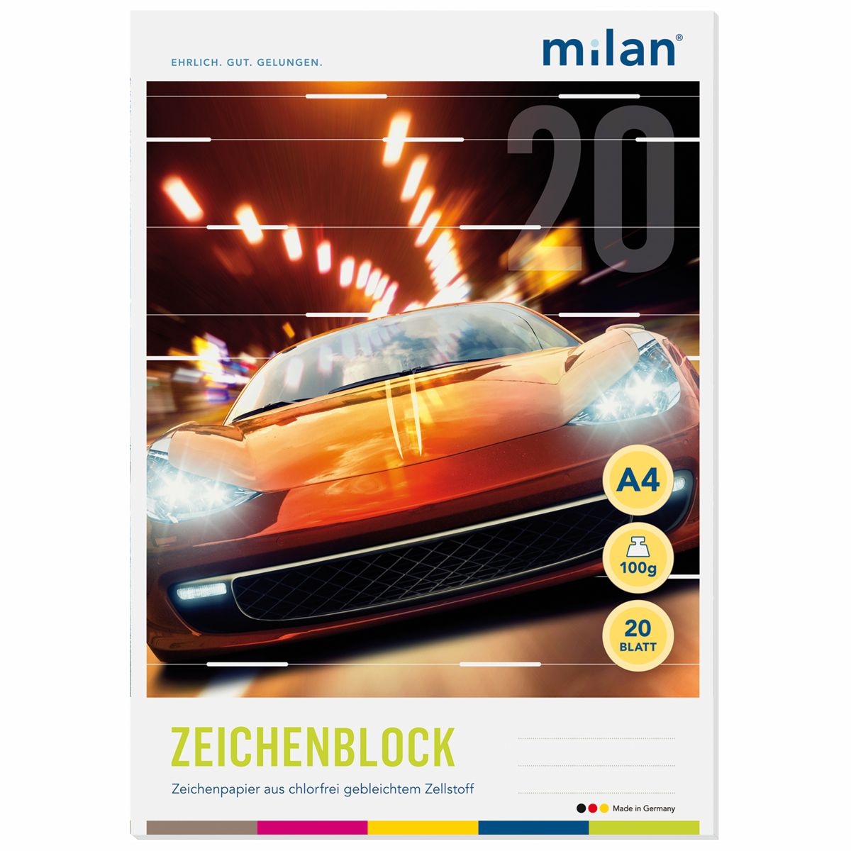MILAN Zeichenblock 564/20 A4 20 Blatt 2seitig perforiert 100g