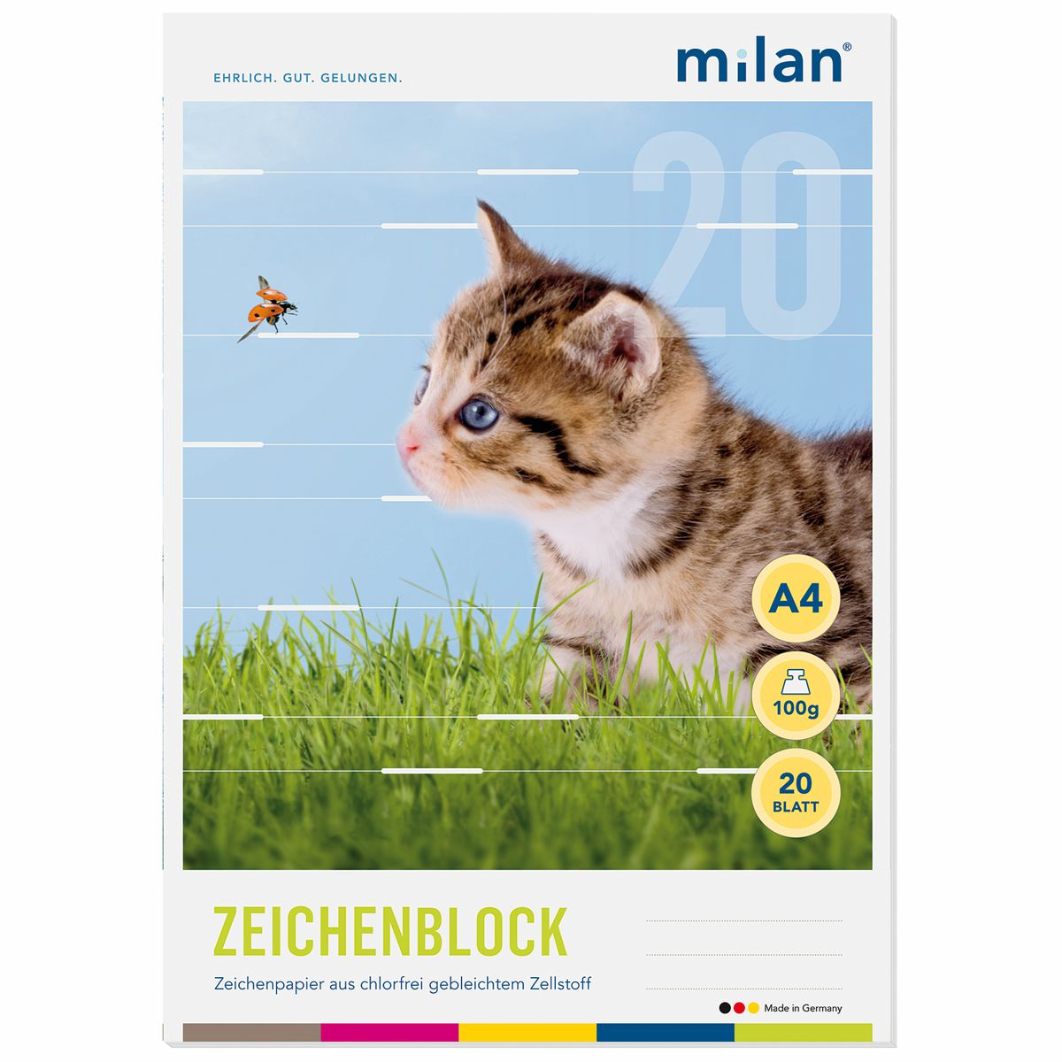 MILAN Zeichenblock 564/20 A4 20 Blatt 2seitig perforiert 100g