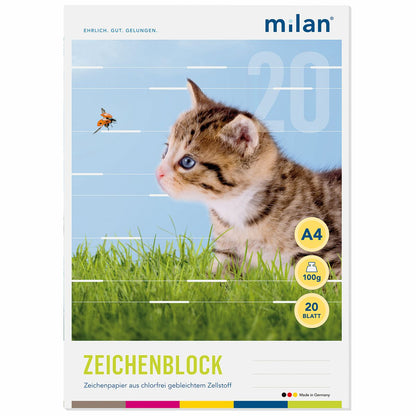 MILAN Zeichenblock 564/20 A4 20 Blatt 2seitig perforiert 100g