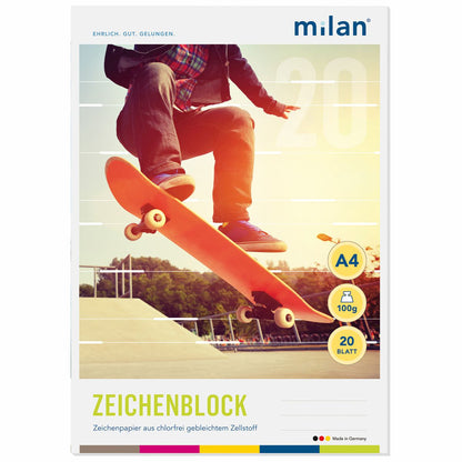 MILAN Zeichenblock 564/20 A4 20 Blatt 2seitig perforiert 100g