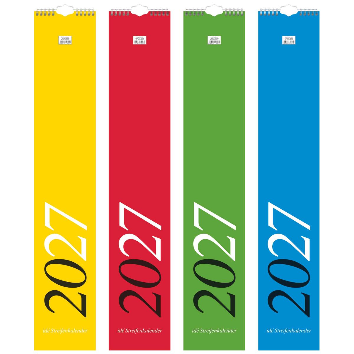 RIDO Streifenkalender 2027 | 120×660 mm farbig 1 Monat = 1 Seite