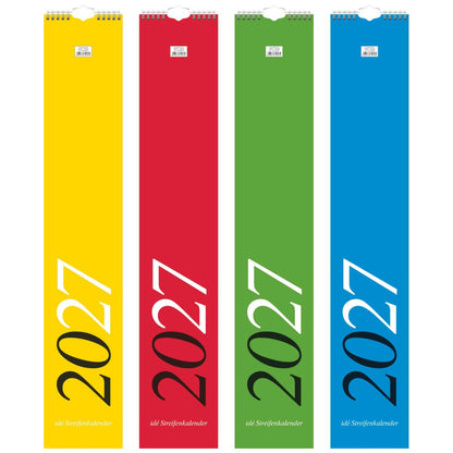 RIDO Streifenkalender 2027 | 120×660 mm farbig 1 Monat = 1 Seite
