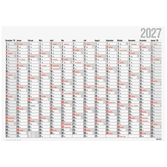 RIDO Plakatkalender Mod. Office I 2027 980×685 mm | 14 Monate