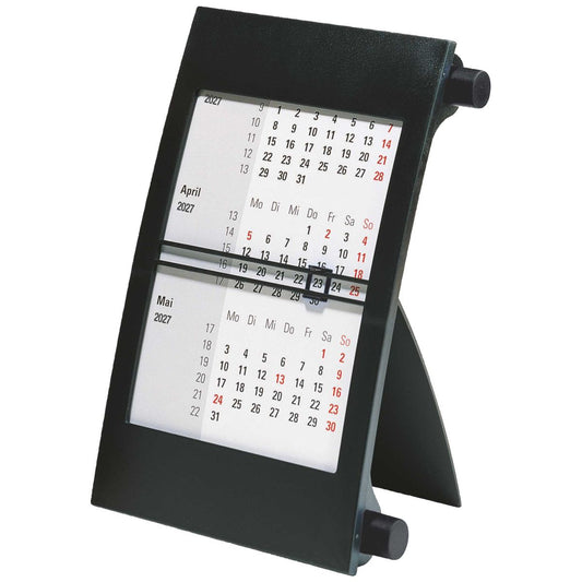RIDO 3-Monats-Tischkalender mit Drehmechanik 2027 | 90×120 mm, schwarz