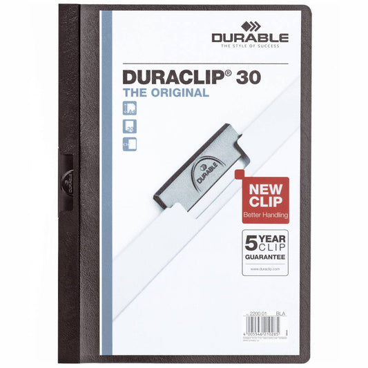 DURABLE Klemmappe DURACLIP A4 2200 bis 30 Blatt schwarz