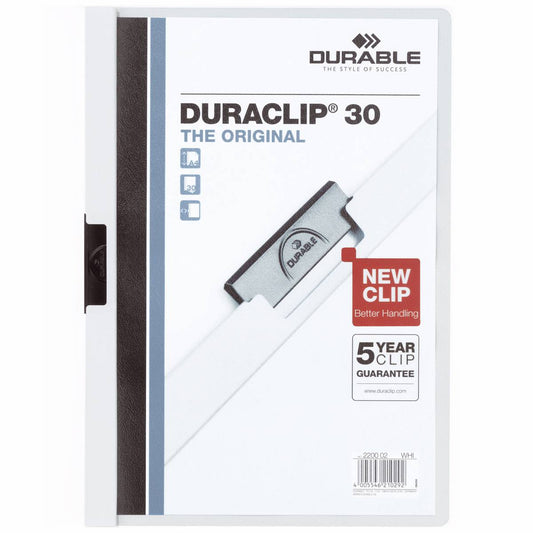 DURABLE Klemmappe DURACLIP A4 2200 bis 30 Blatt weiß