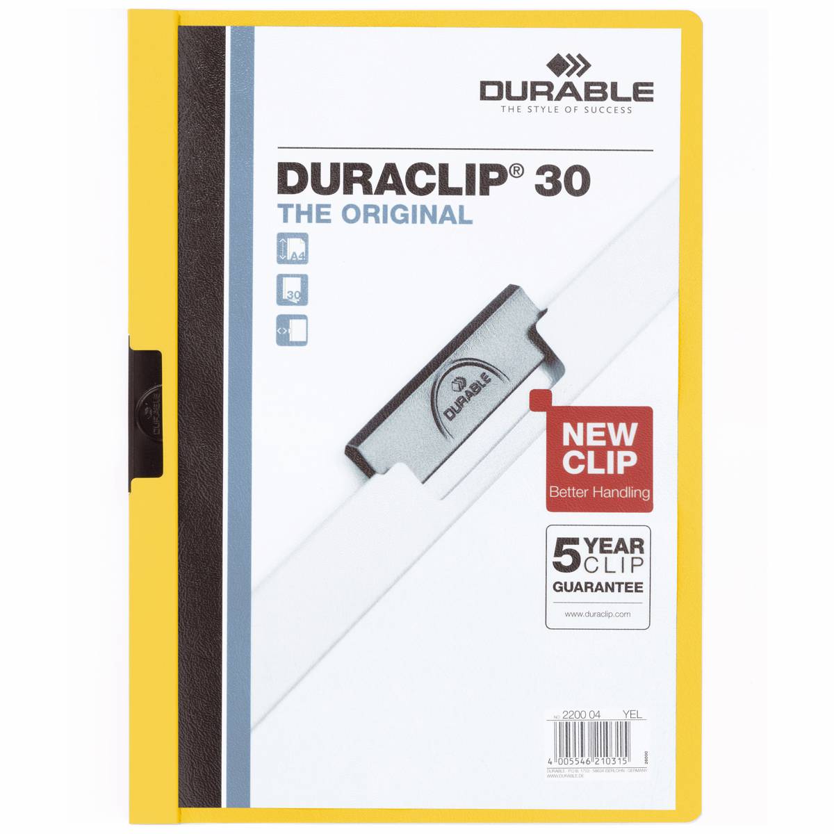 DURABLE Klemmappe DURACLIP A4 2200 bis 30 Blatt gelb