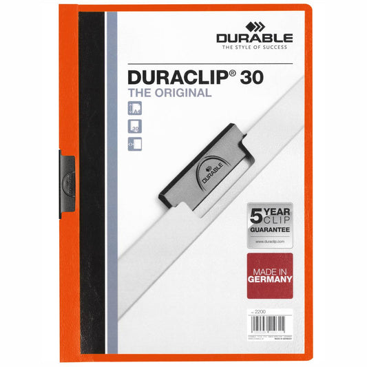 DURABLE Klemmappe DURACLIP A4 2200 bis 30 Blatt orange