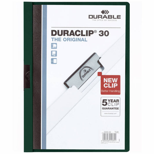 DURABLE Klemmappe DURACLIP A4 2200 bis 30 Blatt dunkelgrün