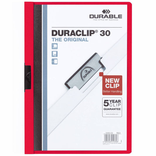 DURABLE Klemmappe DURACLIP A4 2200 bis 30 Blatt rot