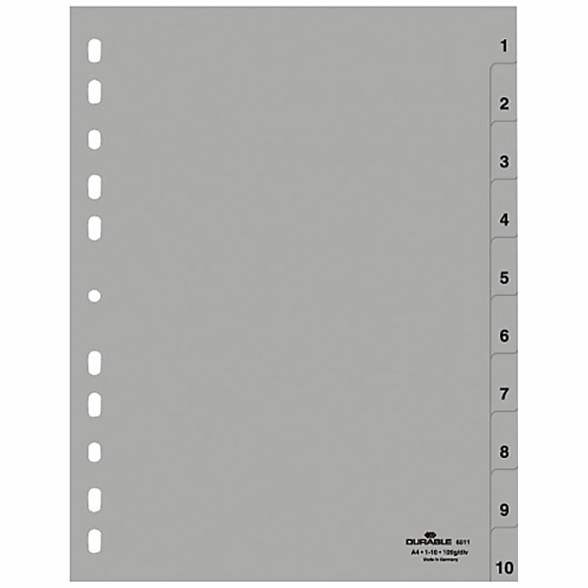 DURABLE Register 6511 A4 1-10 10tlg PP grau