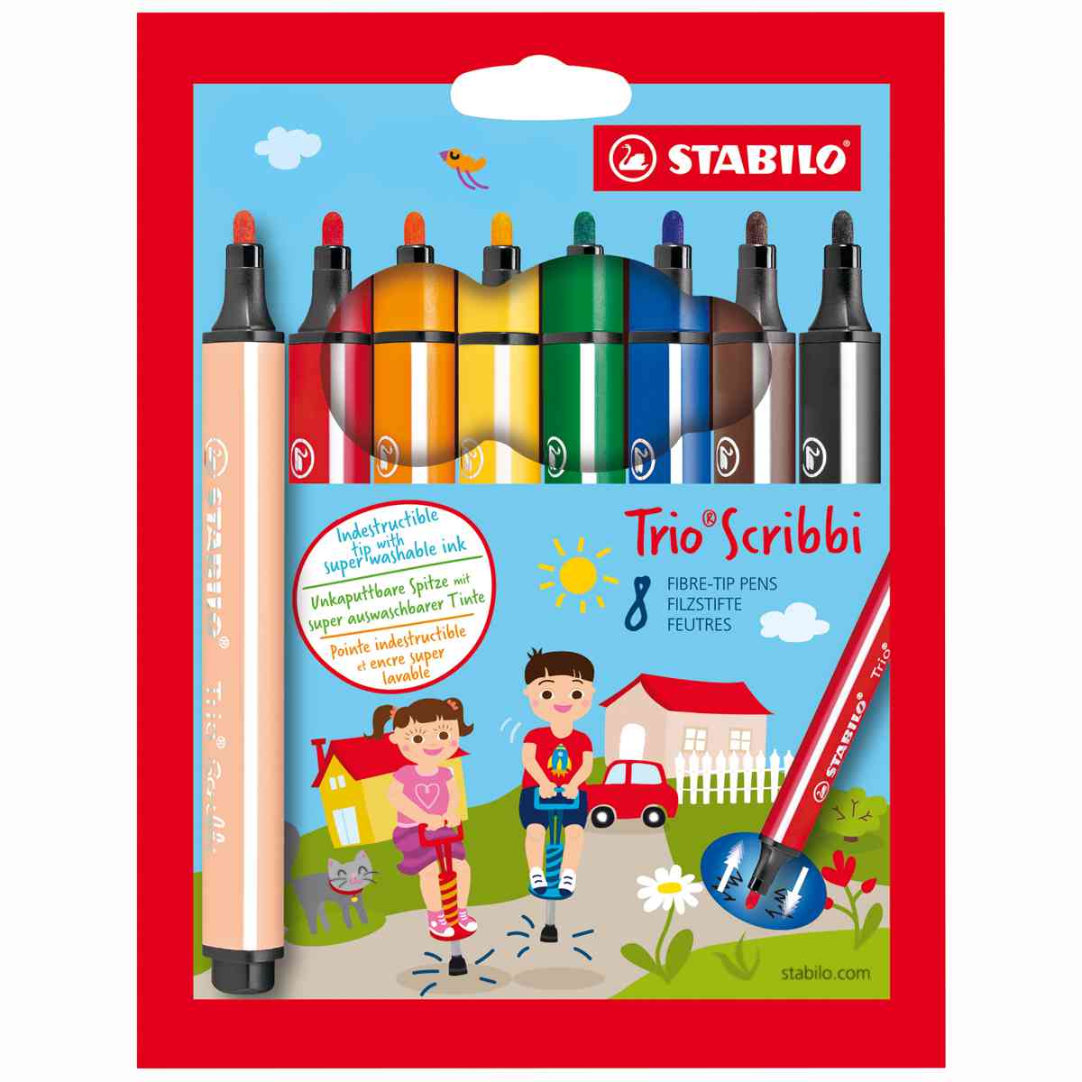 STABILO Fasermaler Trio Scribbi 1,5-2mm 8 Farben