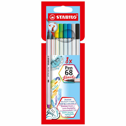 STABILO Pinselmaler pen 68 brush 8 Farben im Etui