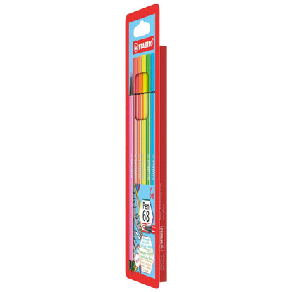 STABILO Fasermaler pen 6806-1 NEON 1-2mm 6 Stück im Etui