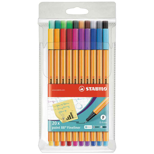 STABILO Fineliner point 88 20 Stück Etui 20 Farben 0,4mm