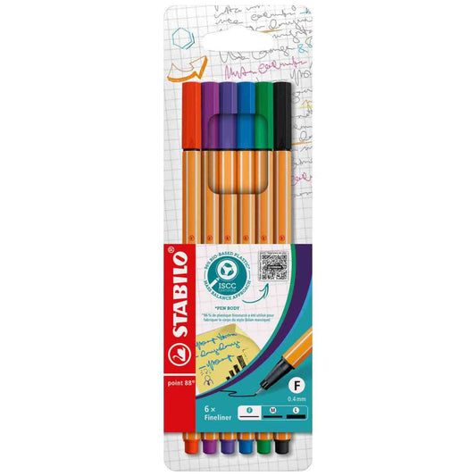 STABILO Fineliner point 88/6 Etui mit 6 Farben