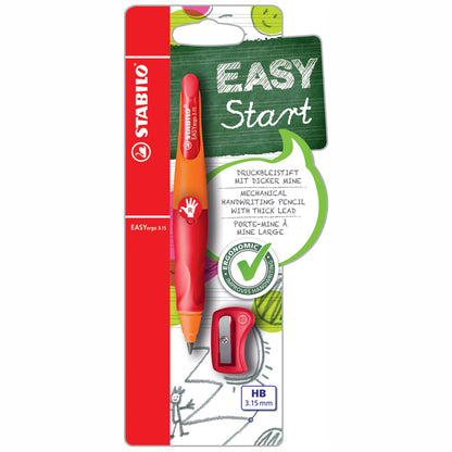 STABILO Druckbleistift EASYergo R 3,15mm orange / rot + Spitzer