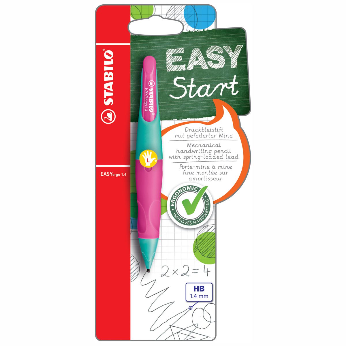 STABILO Druckbleistift EASYergo L 1,4mm türkis / neonpink