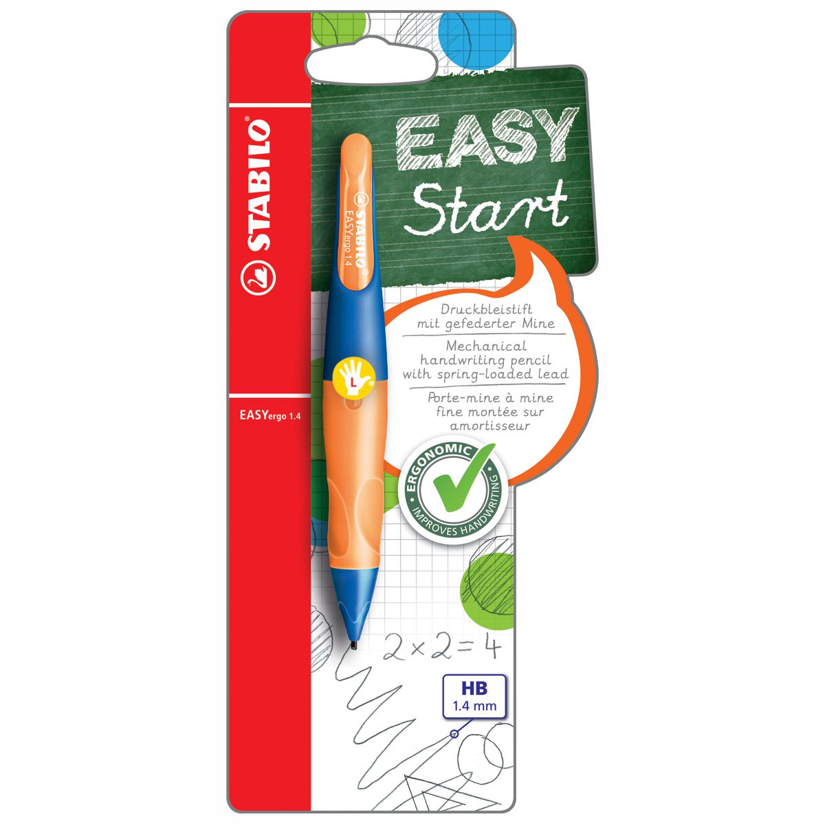 STABILO Druckbleistift EASYergo L 1,4mm ultramarinblau / neonorange