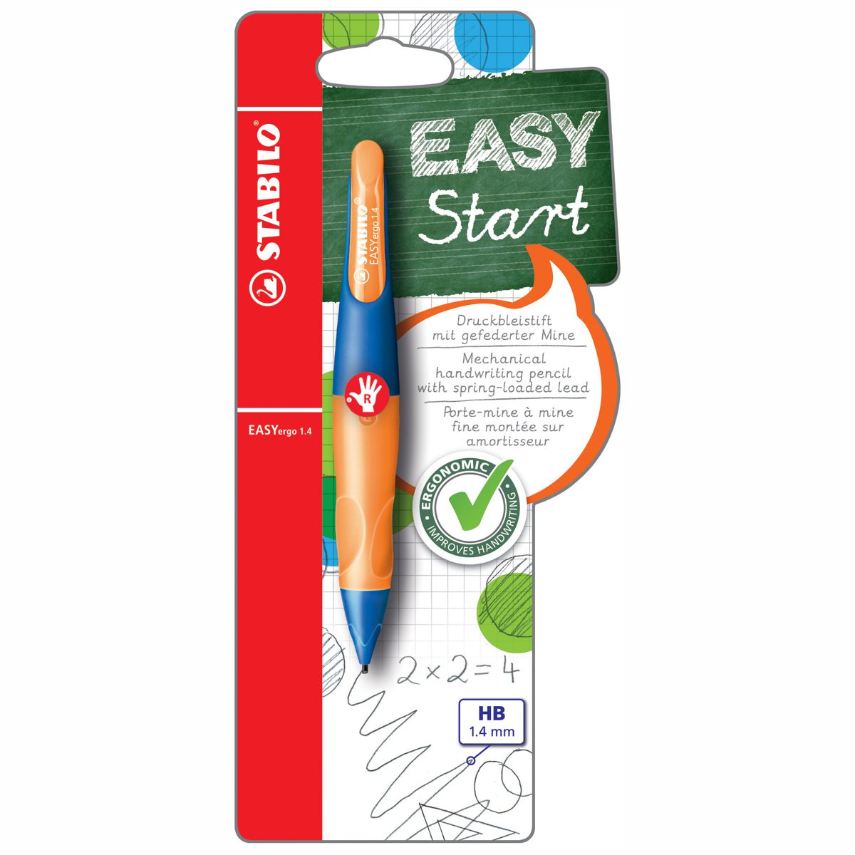 STABILO Druckbleistift EASYergo R 1,4mm ultramarinblau / neonorange