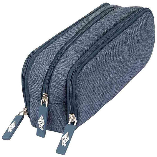 WEDO Mäppchen Schlamperbox Denim mit 3 Fächern blau