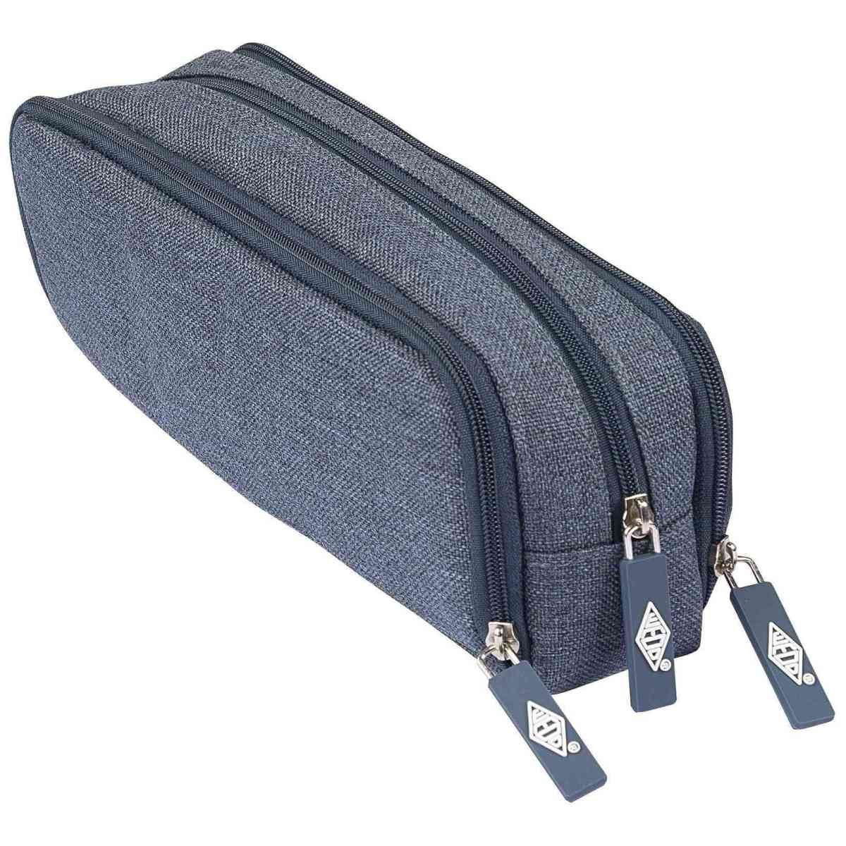 WEDO Mäppchen Schlamperbox Denim mit 3 Fächern blau