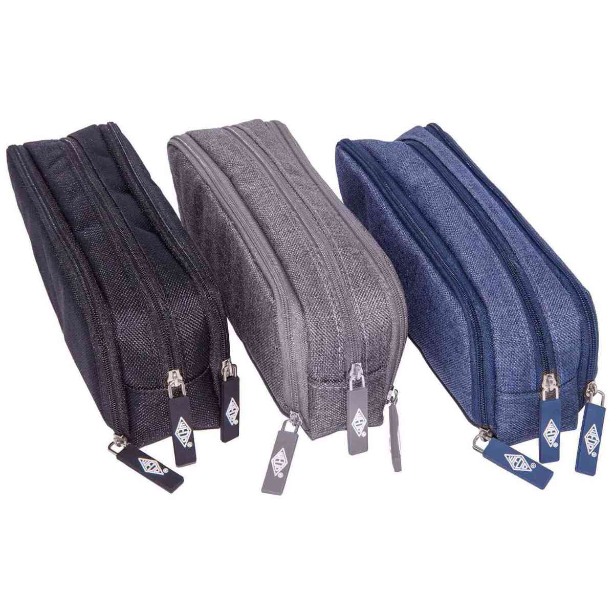 WEDO Mäppchen Schlamperbox Denim mit 3 Fächern blau