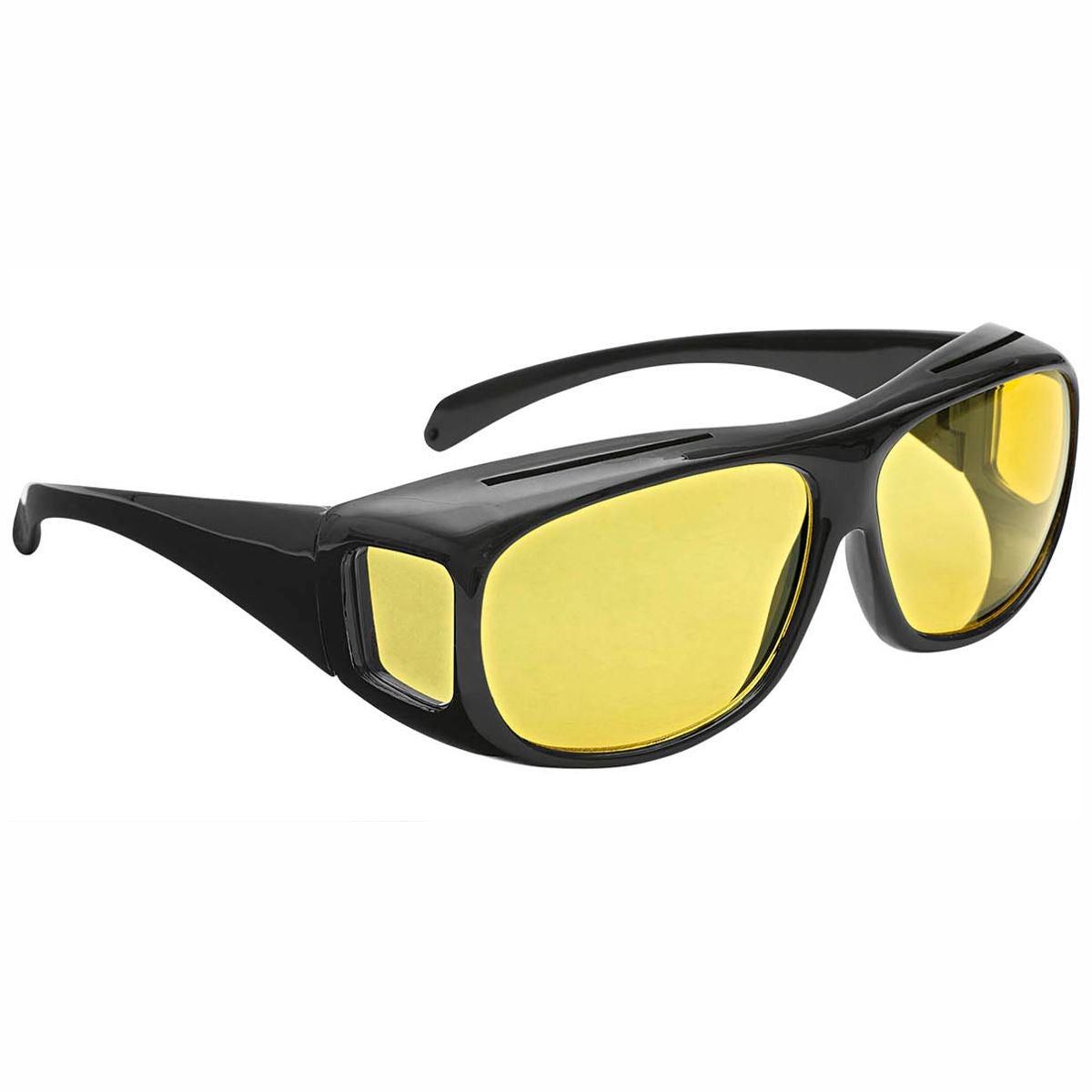 WEDO Überzieh-Nachtsicht schwarz Polarized gelb getönt incl. Brillenhülle