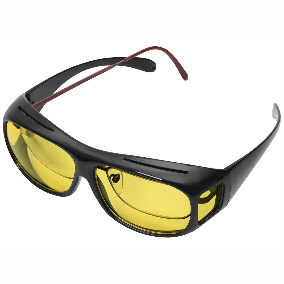 WEDO Überzieh-Nachtsicht schwarz Polarized gelb getönt incl. Brillenhülle