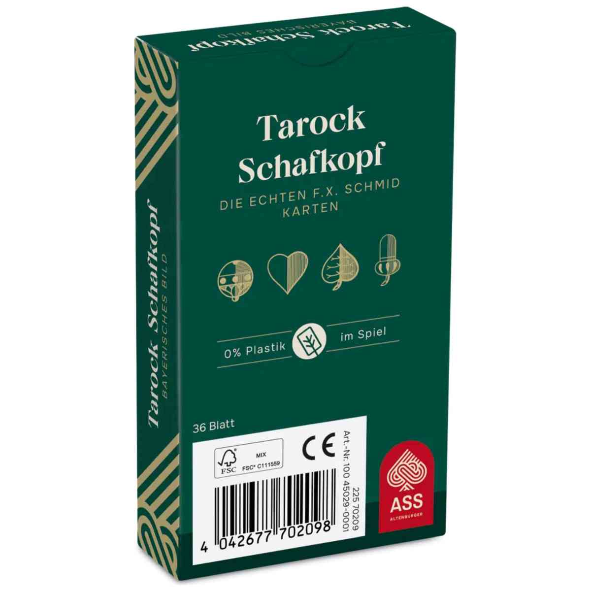 ASS Schafkopfkarten / Tarock 36 Blatt bayerisches Bild im Papp-Etui