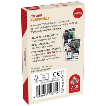 ASS Quartett TOP ASS im Karton FORMEL 1 59 x 91 mm 35+1 Spielkarten