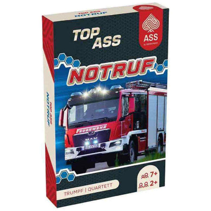 ASS Quartett TOP ASS im Karton NOTRUF 59 x 91 mm 35+1 Spielkarten