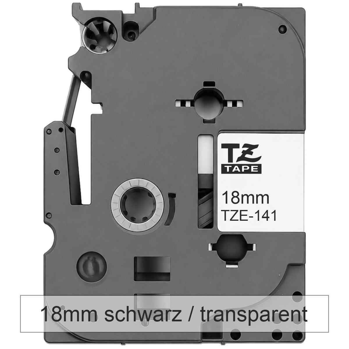 BROTHER Schriftband TZe-141 18mm x 8m schwarz auf transp.