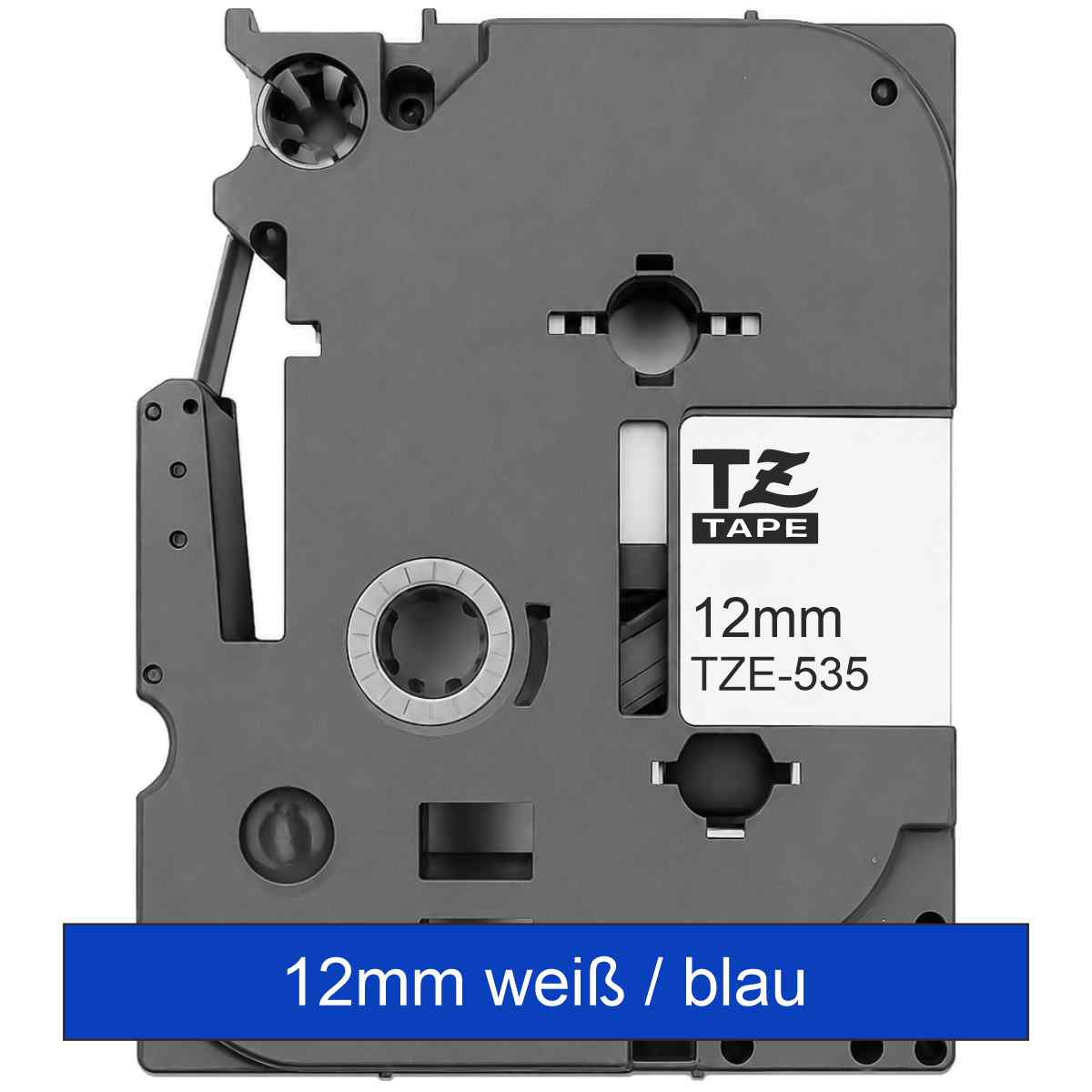 BROTHER Schriftband TZe-535 12mm x 8m weiß auf blau