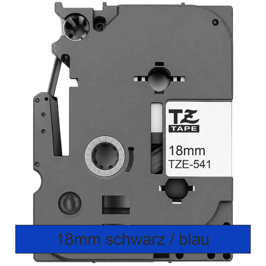 BROTHER Schriftband TZe-541 18mm x 8m schwarz auf blau