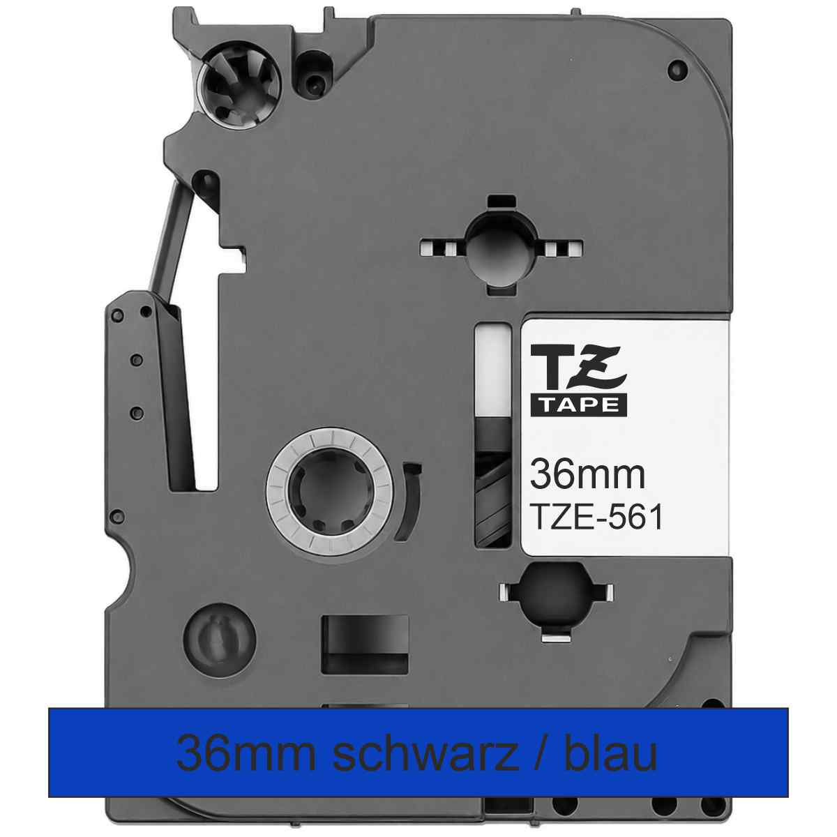 BROTHER Schriftband TZe-561 36mm x 8m schwarz auf blau