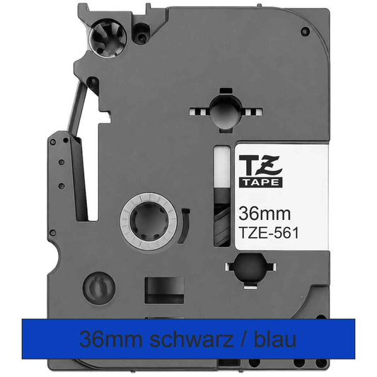 BROTHER Schriftband TZe-561 36mm x 8m schwarz auf blau