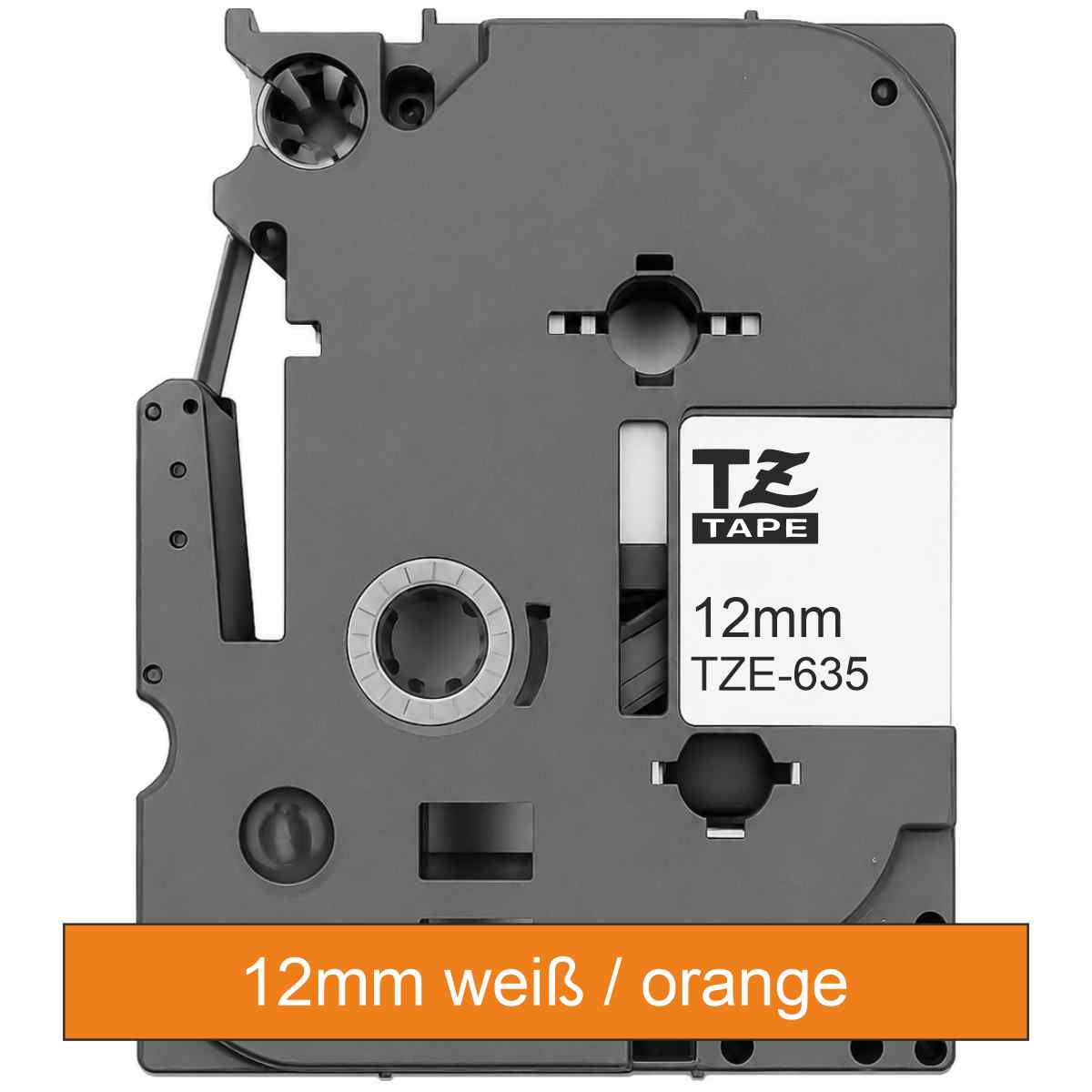BROTHER Schriftband TZe-635 12mm x 8m weiß auf orange
