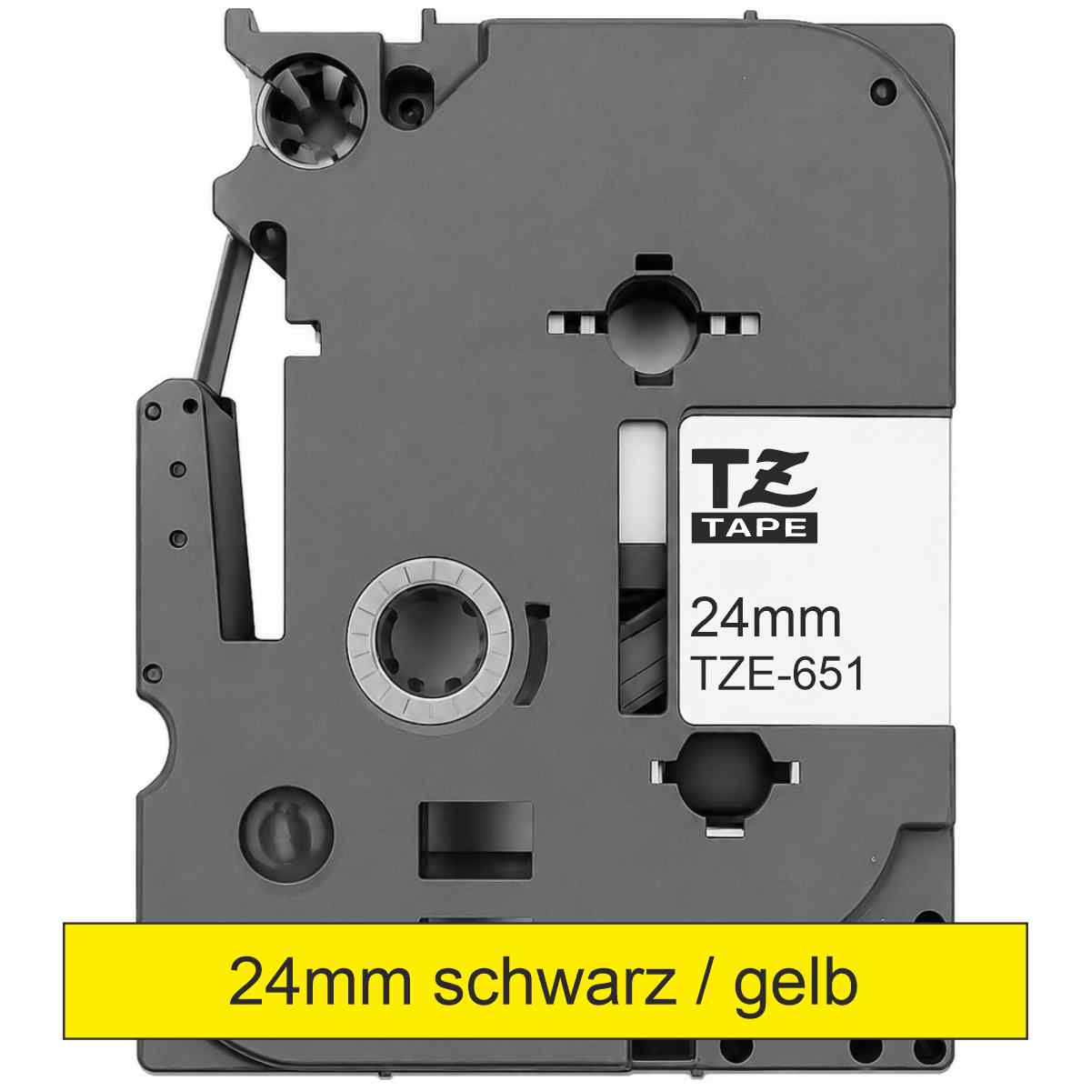 BROTHER Schriftband TZe-651 24mm x 8m schwarz auf gelb