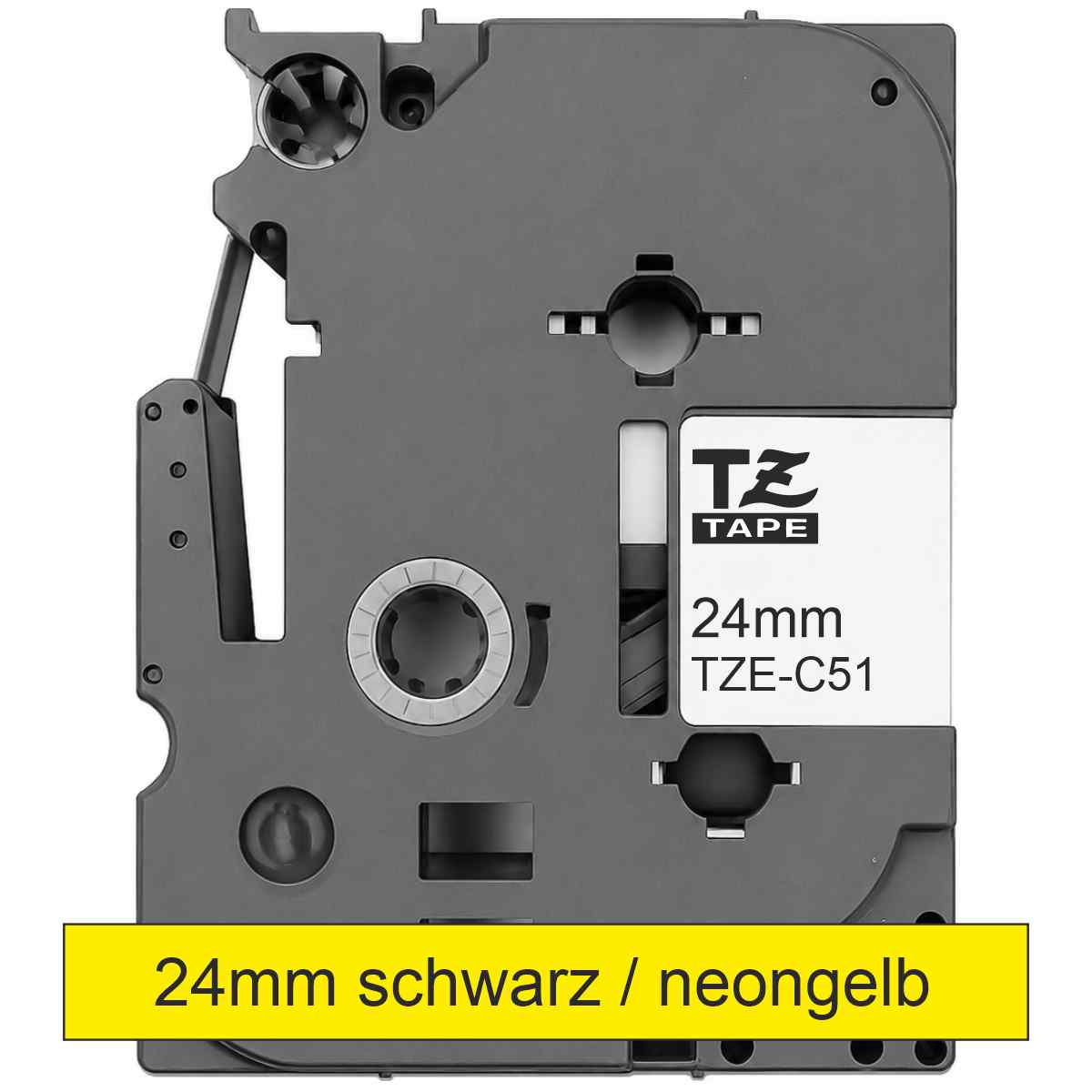 BROTHER Schriftband TZe-C51 24mm x 8m schwarz auf neongelb