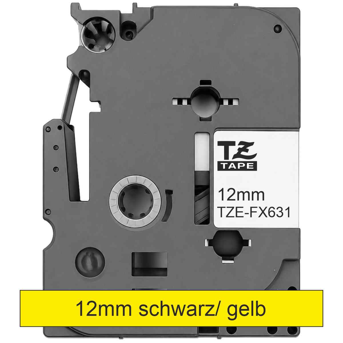 BROTHER Schriftband TZe-FX631 12mm x 8m FLEXIBEL schw / gelb