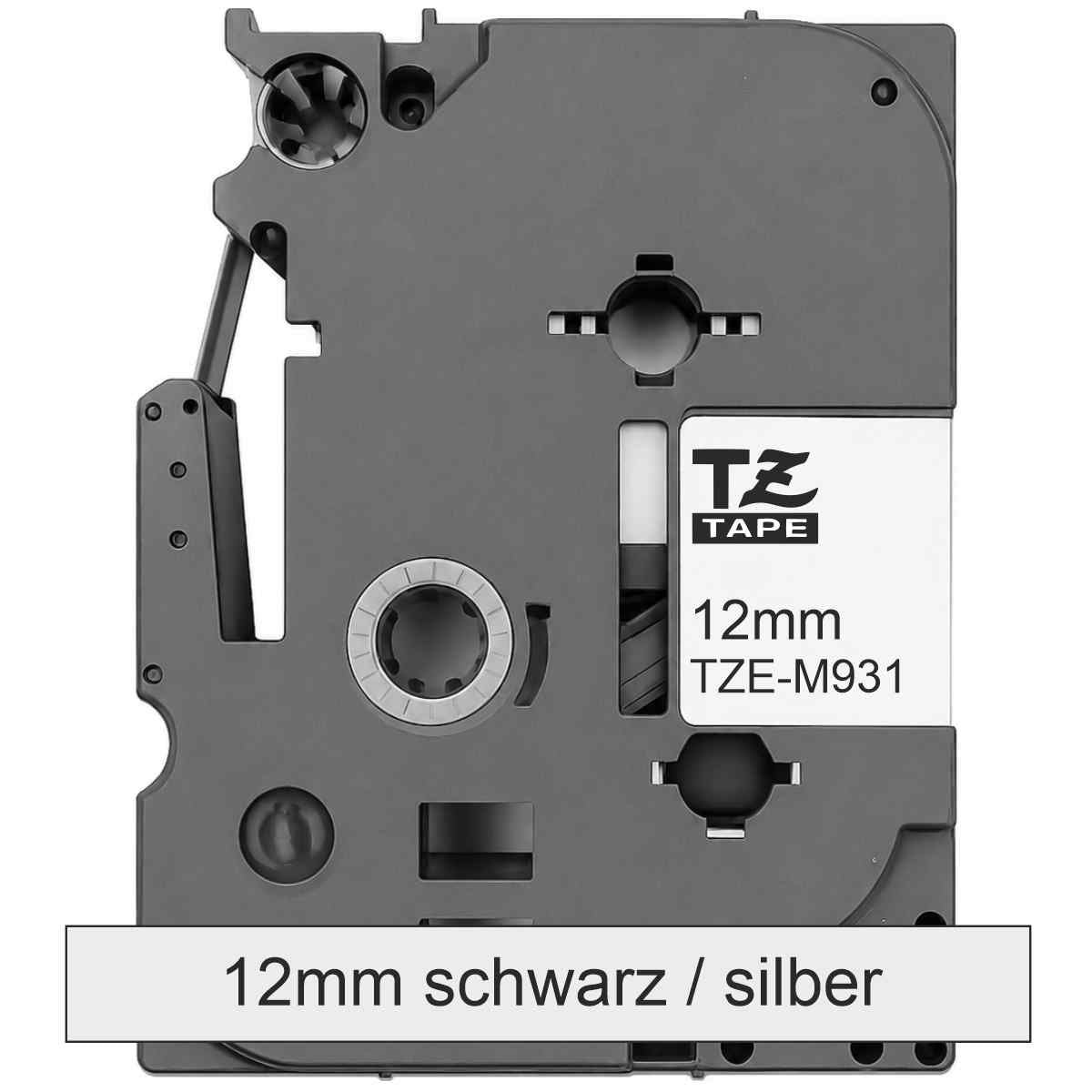 BROTHER Schriftband TZe-M931 12mm x 8m schwarz auf silber