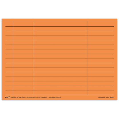 RNK Urlaubskarte / Fehltagekarte 2900 Jahr 2027 orange