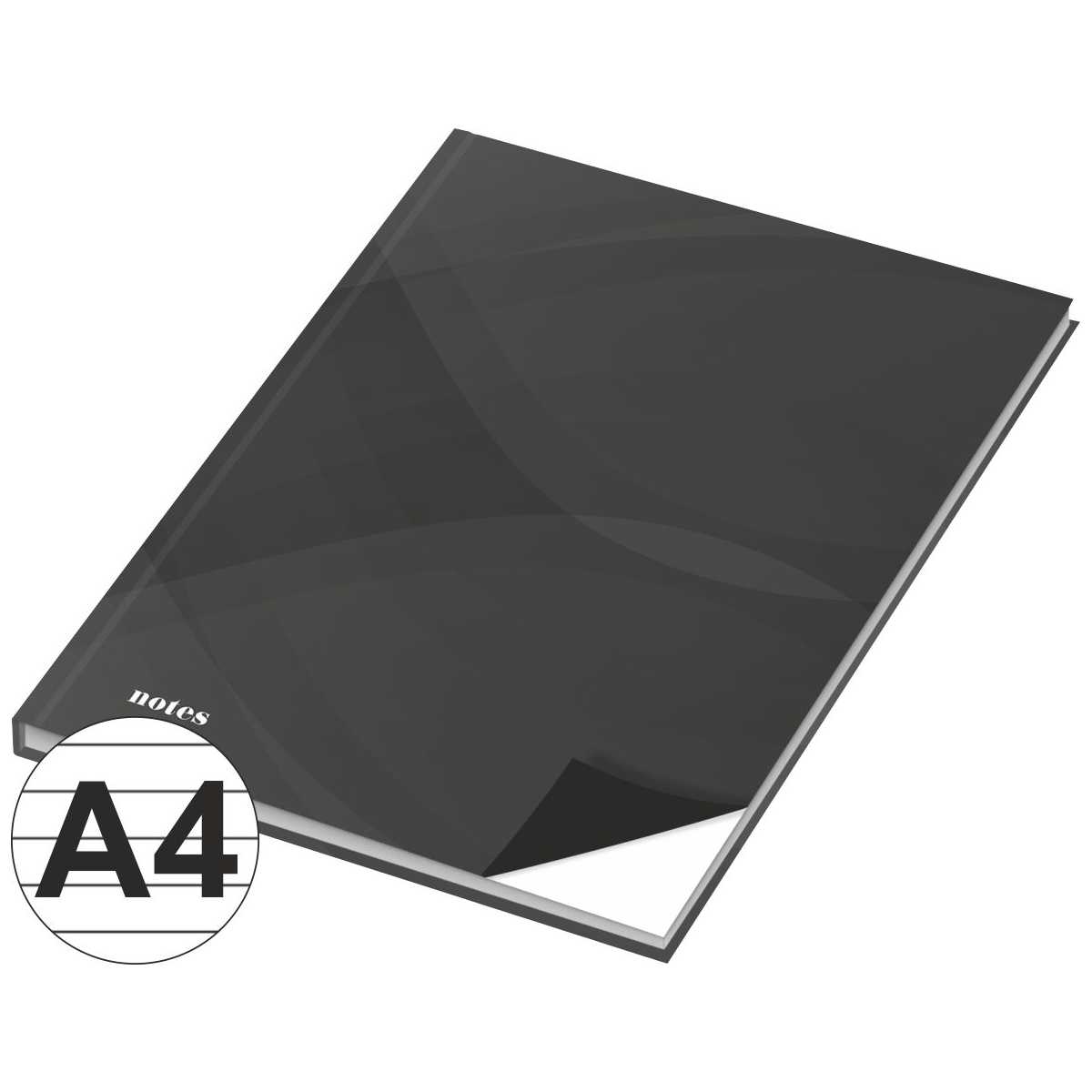 RNK Kladde A4 96 Blatt "notes carbon black" liniert